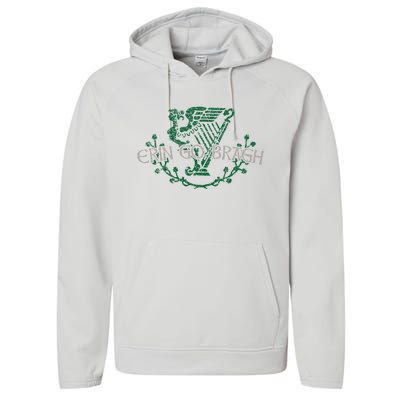 Retro St Patricks Day Erin Go Bragh Performance Fleece Hoodie