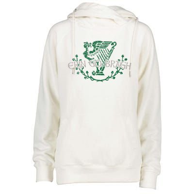 Retro St Patricks Day Erin Go Bragh Womens Funnel Neck Pullover Hood