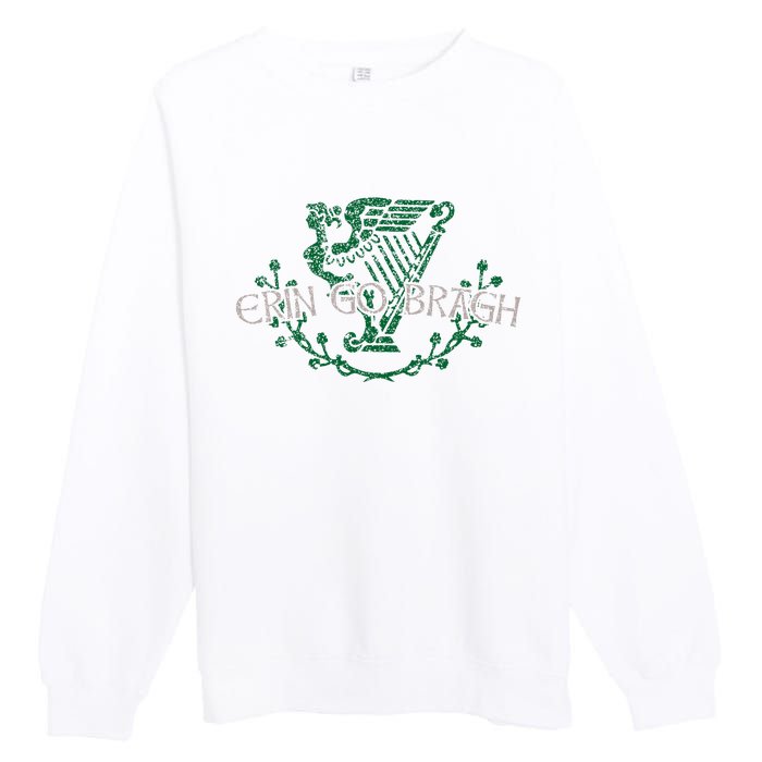 Retro St Patricks Day Erin Go Bragh Premium Crewneck Sweatshirt