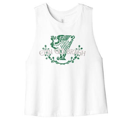 Retro St Patricks Day Erin Go Bragh Women's Racerback Cropped Tank