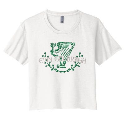 Retro St Patricks Day Erin Go Bragh Women's Crop Top Tee