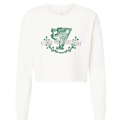 Retro St Patricks Day Erin Go Bragh Cropped Pullover Crew