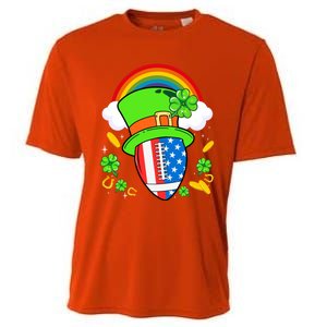 Rugby St Patricks Day Usa Flag Rainbow Shamrock Clover Gift Cooling Performance Crew T-Shirt