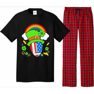 Rugby St Patricks Day Usa Flag Rainbow Shamrock Clover Gift Pajama Set