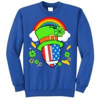 Rugby St Patricks Day Usa Flag Rainbow Shamrock Clover Gift Sweatshirt