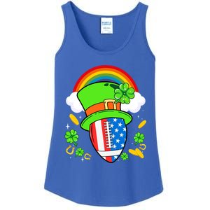 Rugby St Patricks Day Usa Flag Rainbow Shamrock Clover Gift Ladies Essential Tank