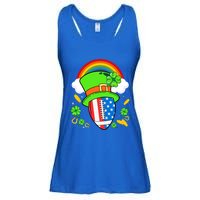 Rugby St Patricks Day Usa Flag Rainbow Shamrock Clover Gift Ladies Essential Flowy Tank