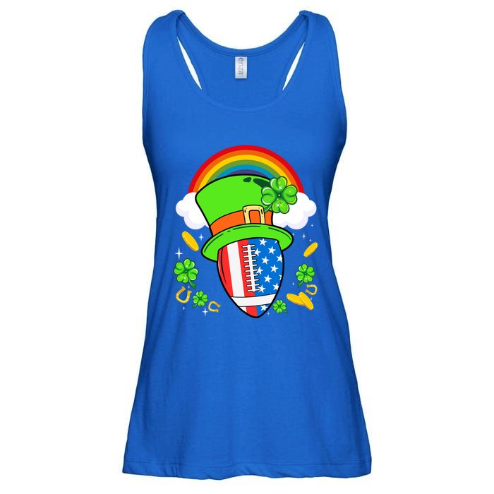 Rugby St Patricks Day Usa Flag Rainbow Shamrock Clover Gift Ladies Essential Flowy Tank