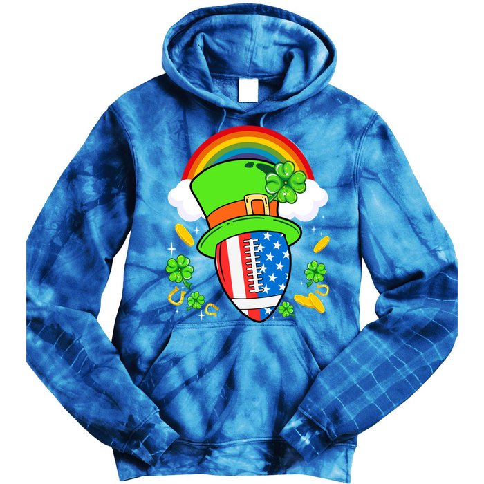 Rugby St Patricks Day Usa Flag Rainbow Shamrock Clover Gift Tie Dye Hoodie