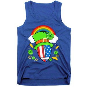 Rugby St Patricks Day Usa Flag Rainbow Shamrock Clover Gift Tank Top