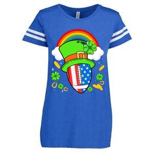 Rugby St Patricks Day Usa Flag Rainbow Shamrock Clover Gift Enza Ladies Jersey Football T-Shirt