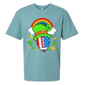 Rugby St Patricks Day Usa Flag Rainbow Shamrock Clover Gift Sueded Cloud Jersey T-Shirt