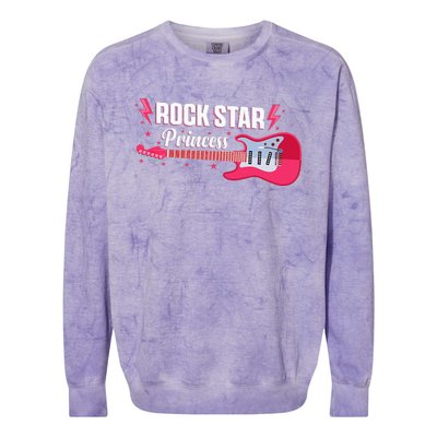 Rock Star Princess Guitar Music Punk Rock Colorblast Crewneck Sweatshirt