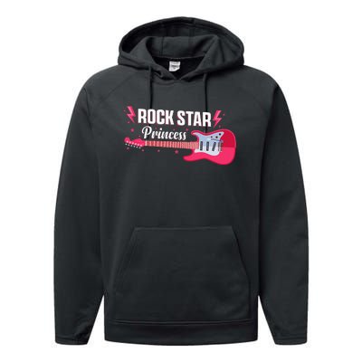 Rock Star Princess Guitar Music Punk Rock Performance Fleece Hoodie