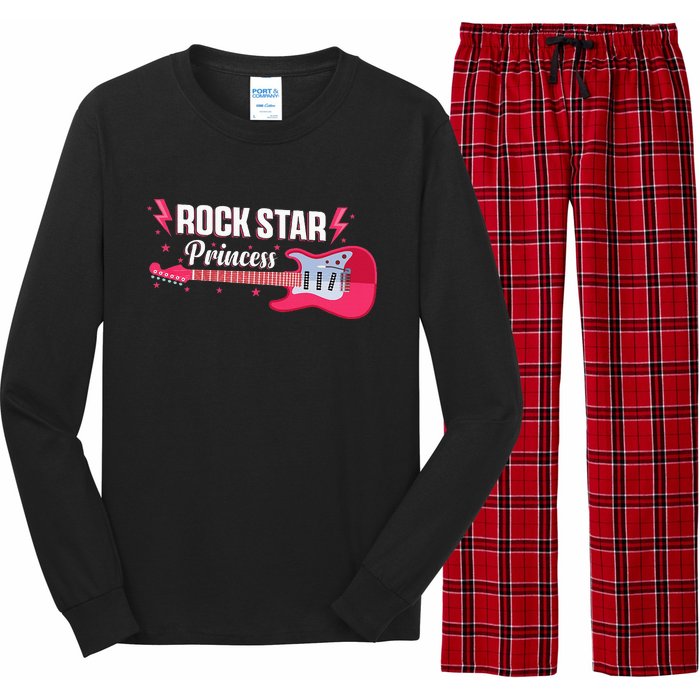 Rock Star Princess Guitar Music Punk Rock Long Sleeve Pajama Set