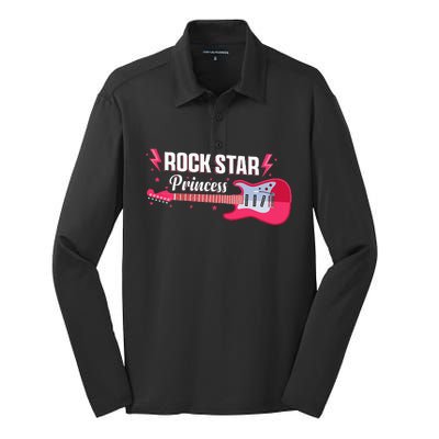 Rock Star Princess Guitar Music Punk Rock Silk Touch Performance Long Sleeve Polo