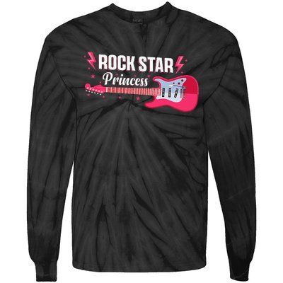 Rock Star Princess Guitar Music Punk Rock Tie-Dye Long Sleeve Shirt