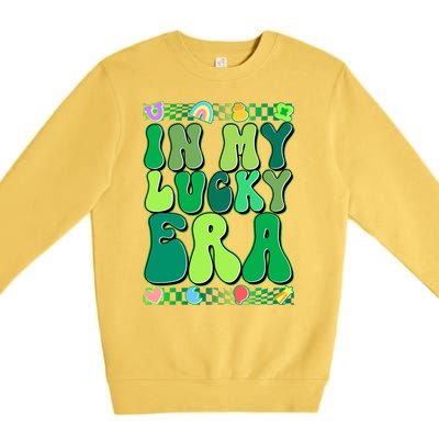 Retro St Patricks Day In My Lucky Era Premium Crewneck Sweatshirt