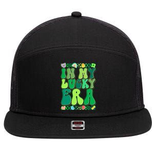 Retro St Patricks Day In My Lucky Era 7 Panel Mesh Trucker Snapback Hat