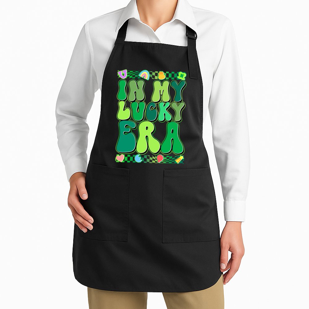 Retro St Patricks Day In My Lucky Era Apron