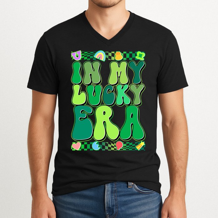 Retro St Patricks Day In My Lucky Era V-Neck T-Shirt