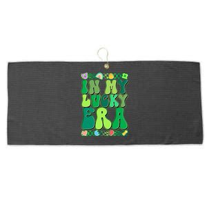 Retro St Patricks Day In My Lucky Era Large Microfiber Waffle Golf Towel