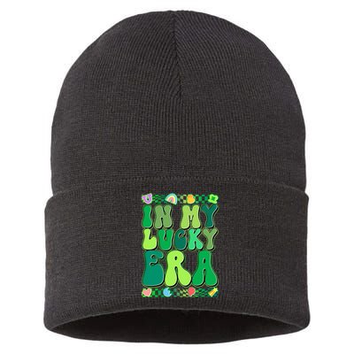 Retro St Patricks Day In My Lucky Era Sustainable Knit Beanie