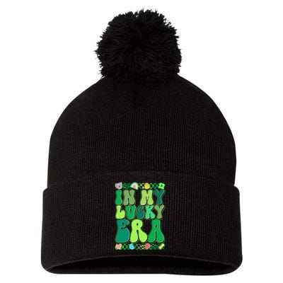 Retro St Patricks Day In My Lucky Era Pom Pom 12in Knit Beanie