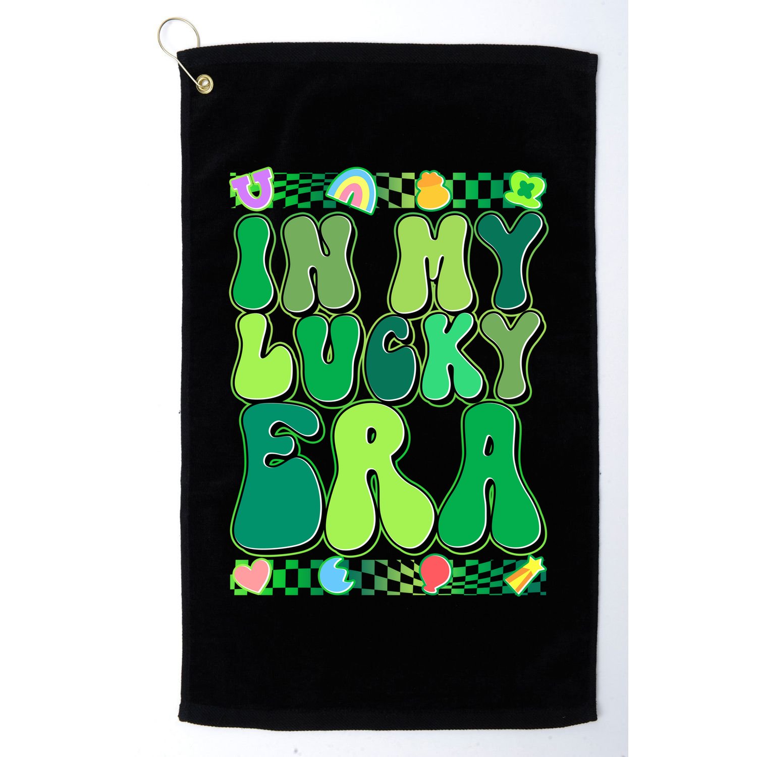 Retro St Patricks Day In My Lucky Era Golf Towel