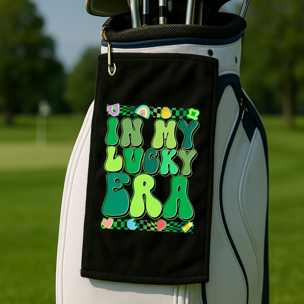 Retro St Patricks Day In My Lucky Era Golf Towel