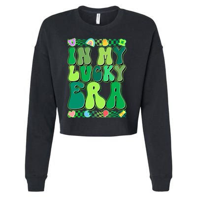 Retro St Patricks Day In My Lucky Era Cropped Pullover Crew
