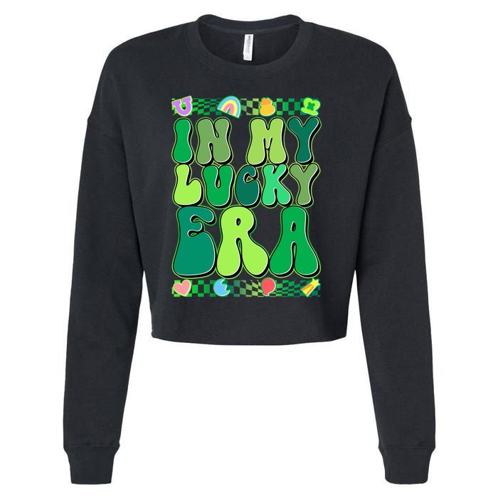 Retro St Patricks Day In My Lucky Era Cropped Pullover Crew