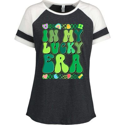 Retro St Patricks Day In My Lucky Era Enza Ladies Jersey Colorblock Tee