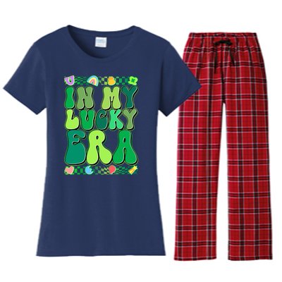 Retro St Patricks Day In My Lucky Era Women's Flannel Pajama Set