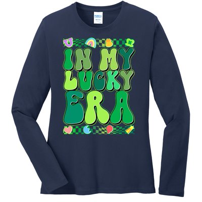 Retro St Patricks Day In My Lucky Era Ladies Long Sleeve Shirt