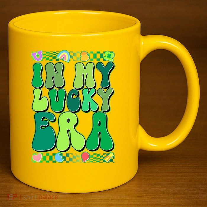 Retro St Patricks Day In My Lucky Era 11oz C Handle Ceramic Mug