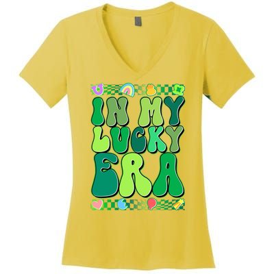 Retro St Patricks Day In My Lucky Era Women's V-Neck T-Shirt