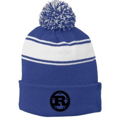 Rust Systems Programming Language Stripe Pom Pom Beanie