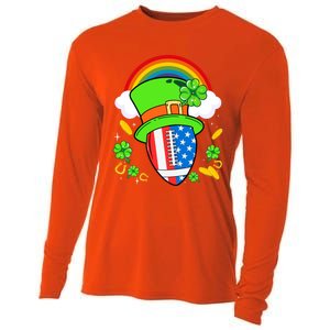 Rugby St Patricks Day Usa Flag Rainbow Shamrock Clover Gift Cooling Performance Long Sleeve Crew