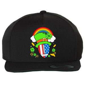 Rugby St Patricks Day Usa Flag Rainbow Shamrock Clover Gift Wool Snapback Cap