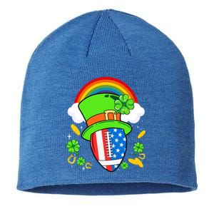 Rugby St Patricks Day Usa Flag Rainbow Shamrock Clover Gift Sustainable Beanie