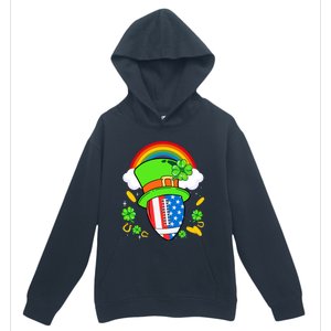 Rugby St Patricks Day Usa Flag Rainbow Shamrock Clover Gift Urban Pullover Hoodie