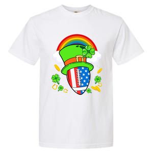 Rugby St Patricks Day Usa Flag Rainbow Shamrock Clover Gift Garment-Dyed Heavyweight T-Shirt