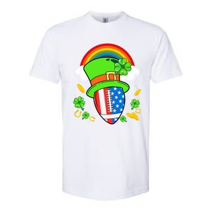 Rugby St Patricks Day Usa Flag Rainbow Shamrock Clover Gift Softstyle CVC T-Shirt