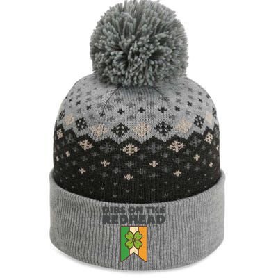 Retro St Patricks Day Dibs On The Redhead Funny The Baniff Cuffed Pom Beanie