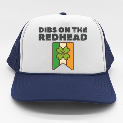 Retro St Patricks Day Dibs On The Redhead Funny Trucker Hat