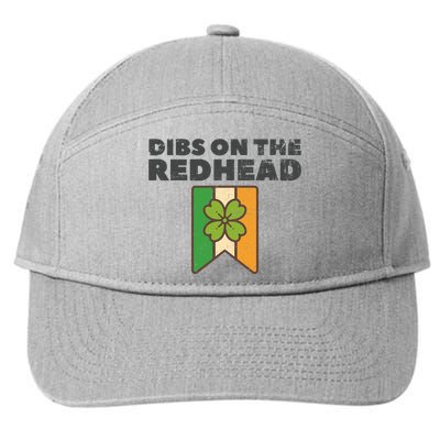 Retro St Patricks Day Dibs On The Redhead Funny 7-Panel Snapback Hat