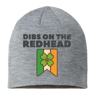 Retro St Patricks Day Dibs On The Redhead Funny Sustainable Beanie