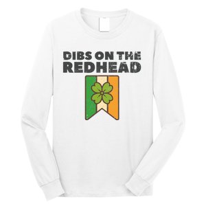 Retro St Patricks Day Dibs On The Redhead Funny Long Sleeve Shirt