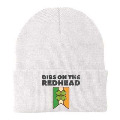 Retro St Patricks Day Dibs On The Redhead Funny Knit Cap Winter Beanie